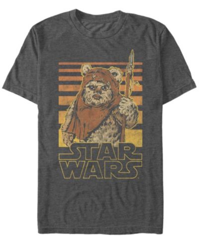 Star Wars Мужская футболка с коротким рукавом и градиентными полосками Ewok