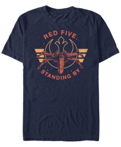 Star Wars Men's Classic Red Five Standing By Short Sleeve T-Shirt