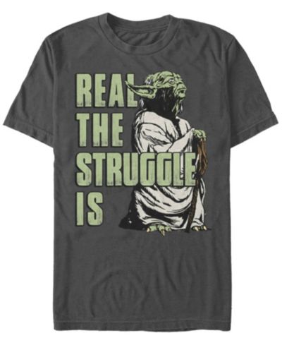 Мужская футболка Fifth Sun Star Wars Yoda Real The Struggle Is Short Sleeve