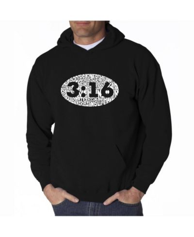 LA Pop Art Men's Word Art Hoodie - John 3:16