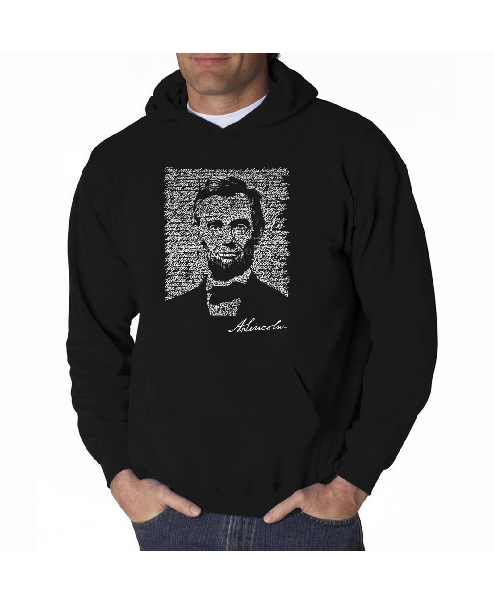 Мужское худи LA Pop Art Abraham Lincoln