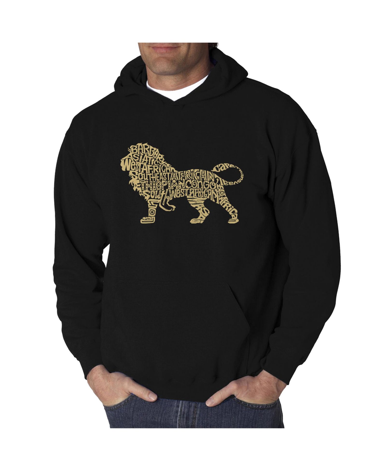 LA Pop Art Мужское худи Word Art - Lion
