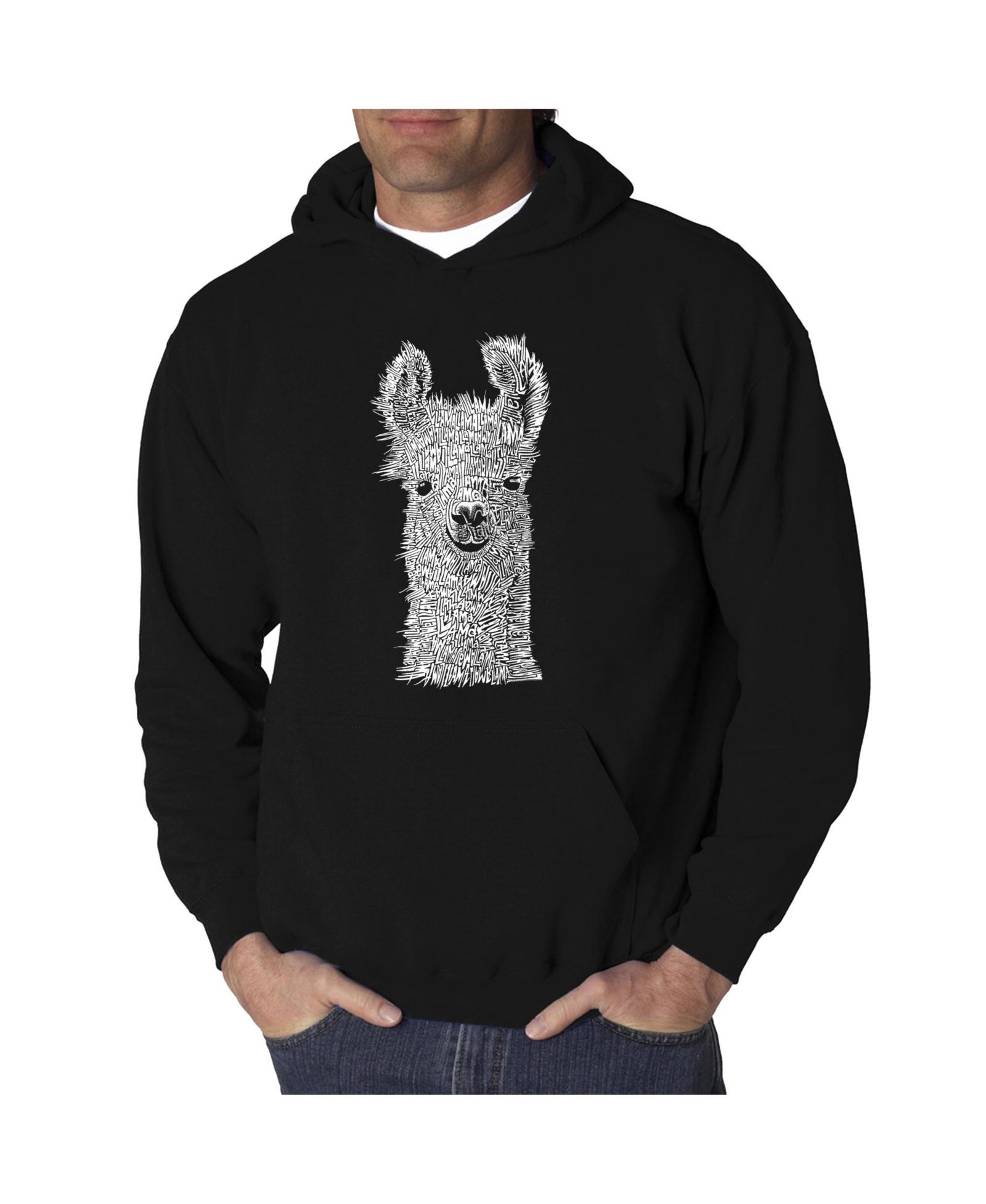 Мужское худи LA Pop Art Word Art - Llama