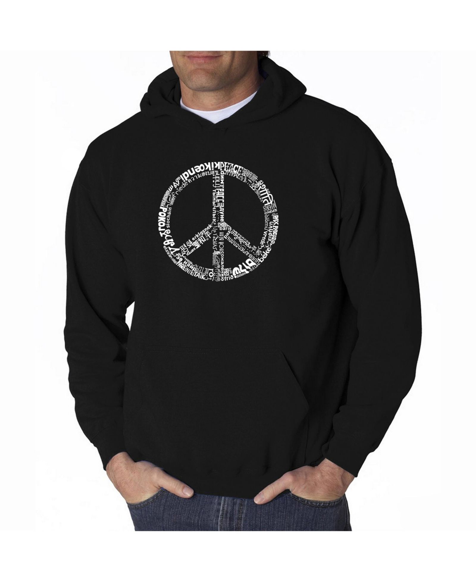 Худи LA Pop Art Men's Word Art с символом мира на 77 языках