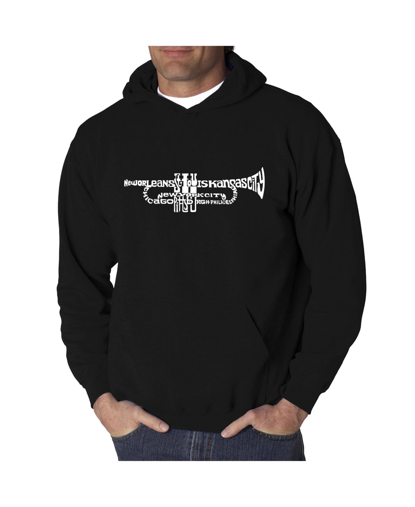 LA Pop Art Men's Word Art Hoodie - Trumpet