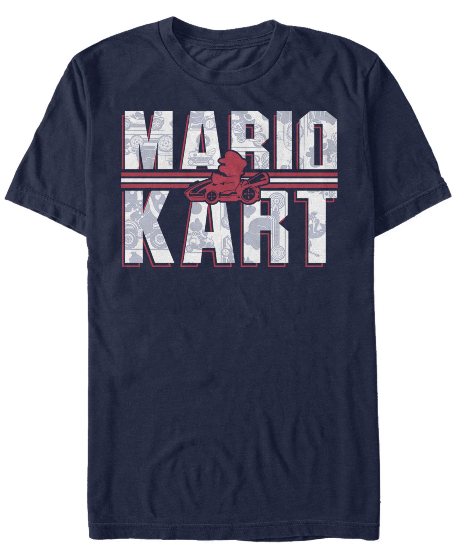 Nintendo Men's Mario Kart Shadowed Logo Short Sleeve T-Shirt