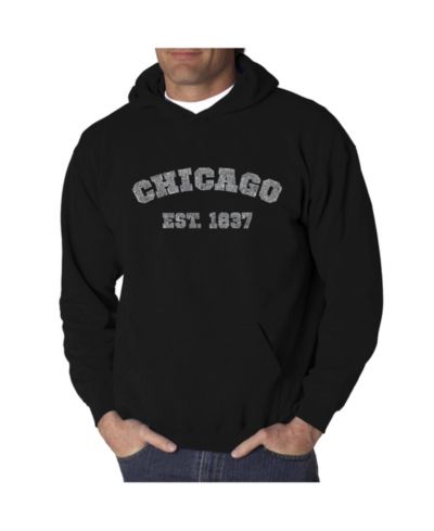 LA Pop Art Men's Word Art Hooded Sweatshirt - Chicago 1837
