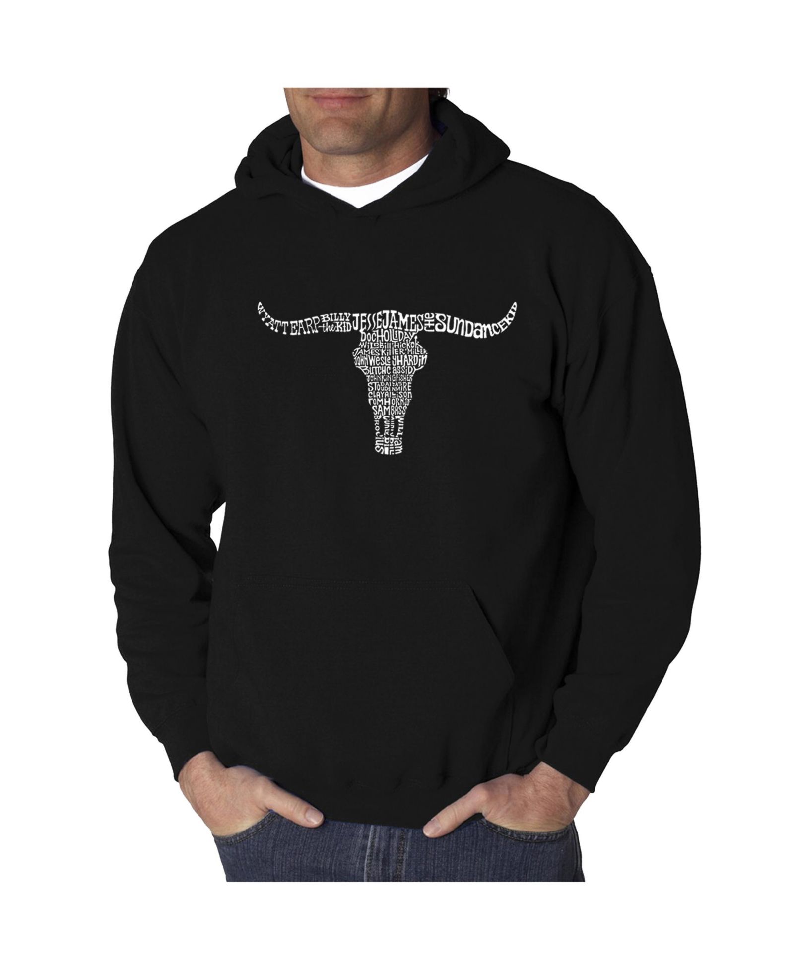 LA Pop Art Men's Word Art Hooded Sweatshirt - Outlaws