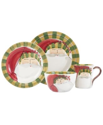 Vietri Old St. Nick Набор сервировки полосатая шляпа, 4 предмета