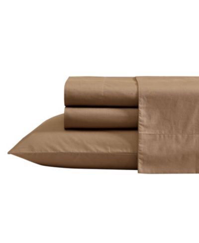 Nautica Solid Cotton Percale 3-Piece Sheet Set, Twin XL