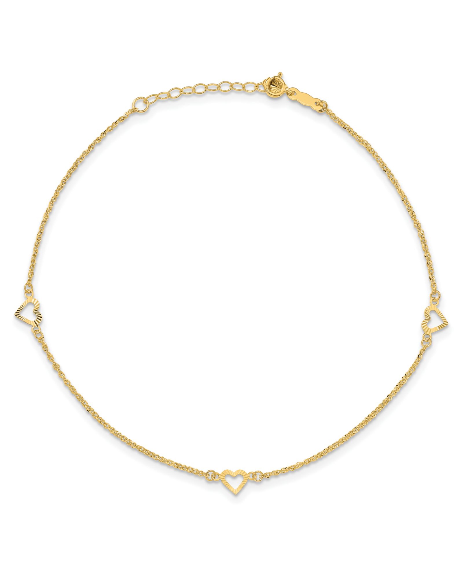Серьга-анклет с огранкой Diamond-Cut и удлинителем 1" из золота 14k Yellow Gold
