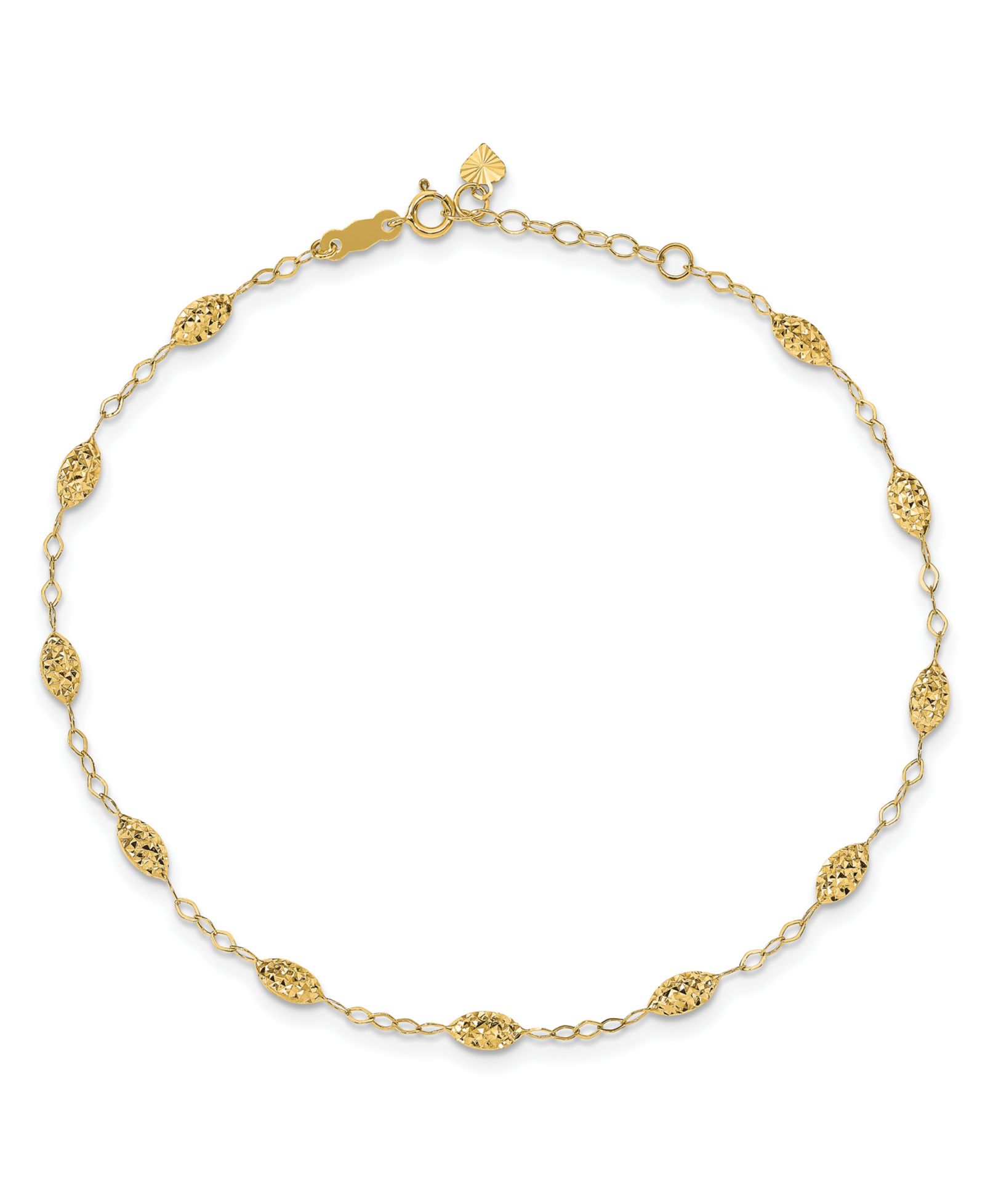 браслет из желтого золота 14k с рисовыми бусинами