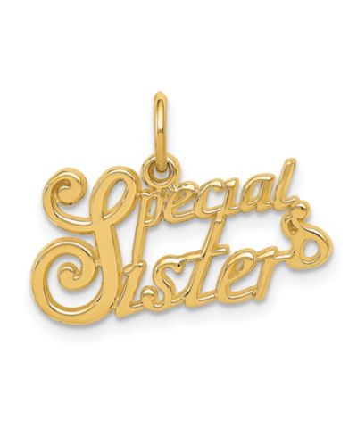 Special Sister Charm in 14k Yellow Gold