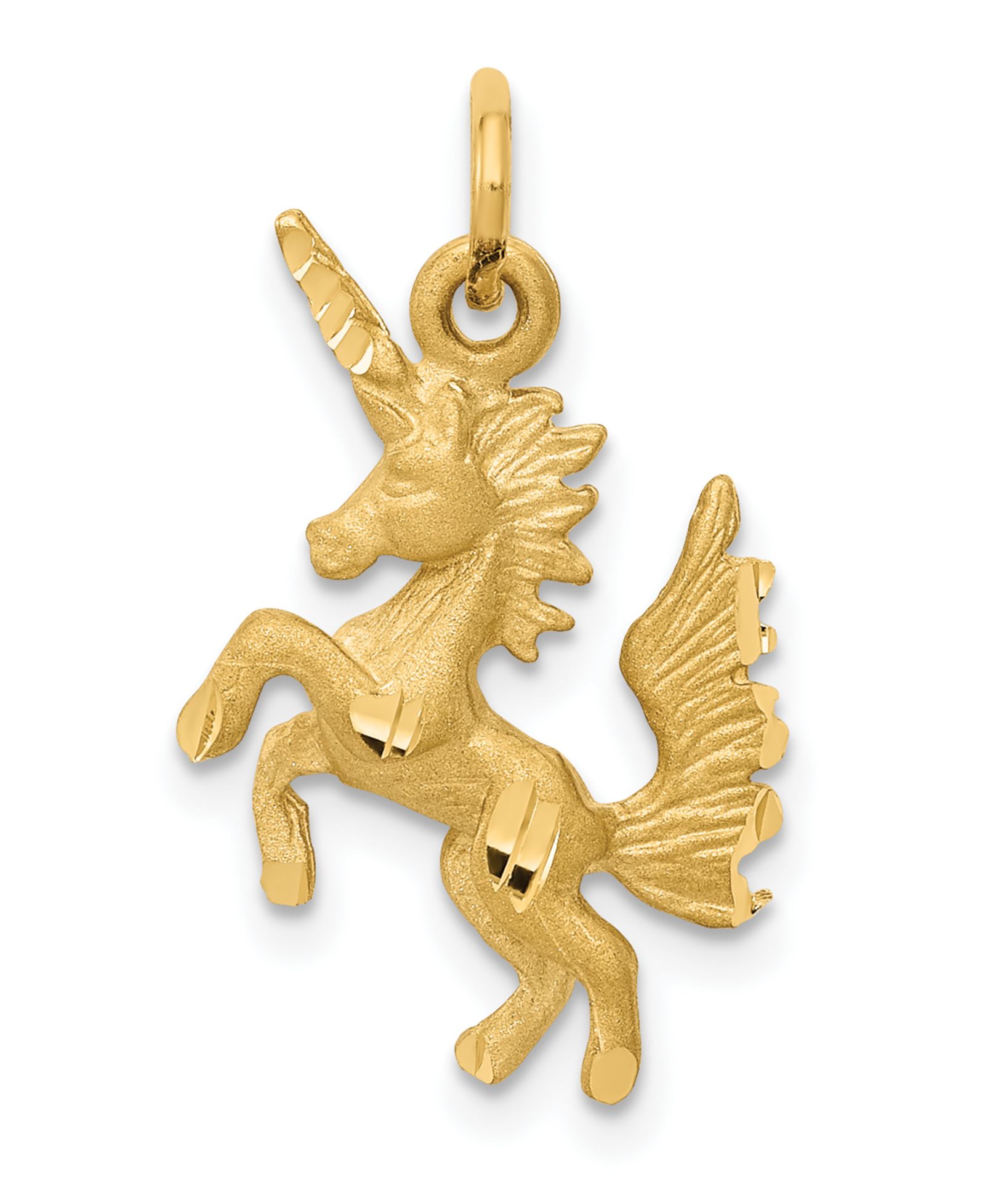Подвеска Dancing Unicorn из желтого золота 14k