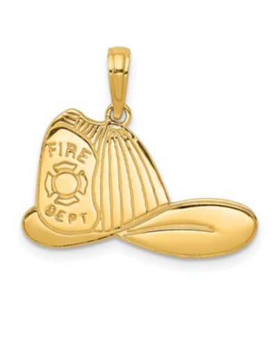 Подвеска в виде пожарной каски из желтого золота 14k