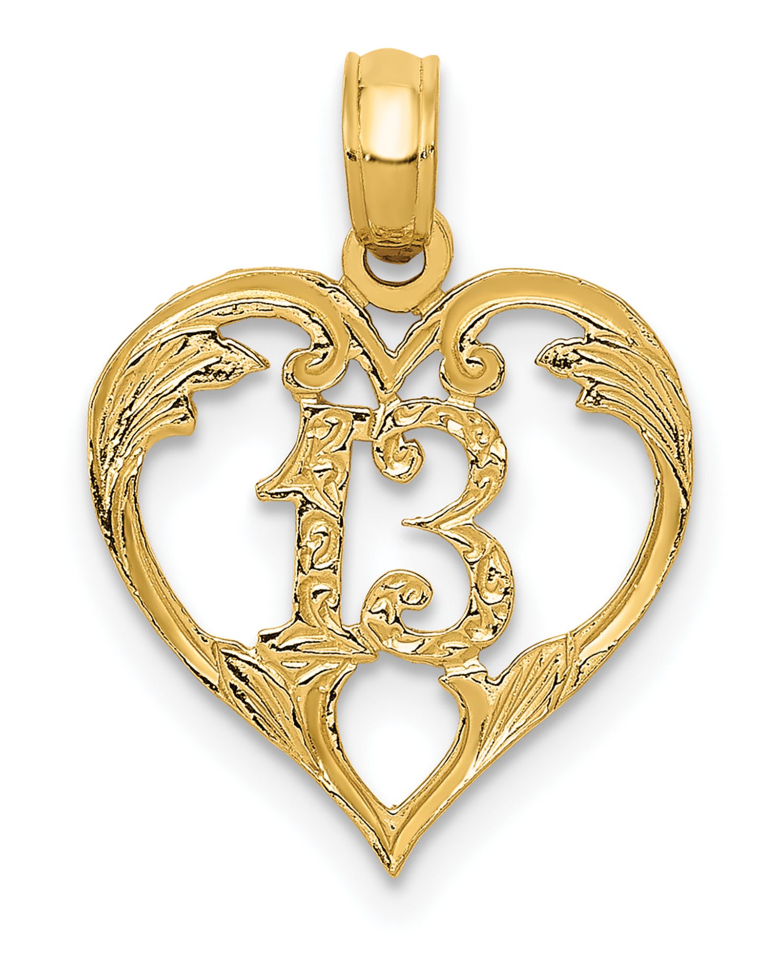 Подвеска в форме сердца 13 in в 14k Yellow Gold