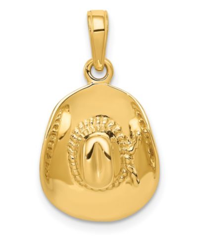 Подвеска в виде ковбойской шляпы из желтого золота 14k