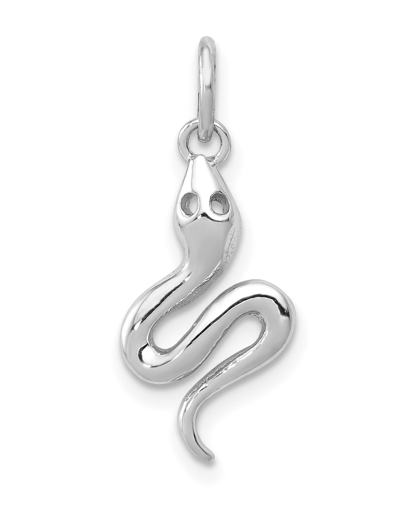 Подвеска Polished Snake Charm в 14k White Gold