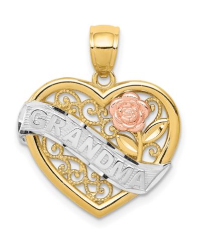 Подвеска Grandma Heart из 14k желтого розового золота и родия