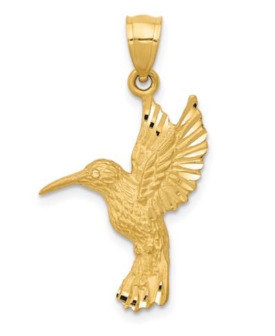 Подвеска Hummingbird из желтого золота 14k