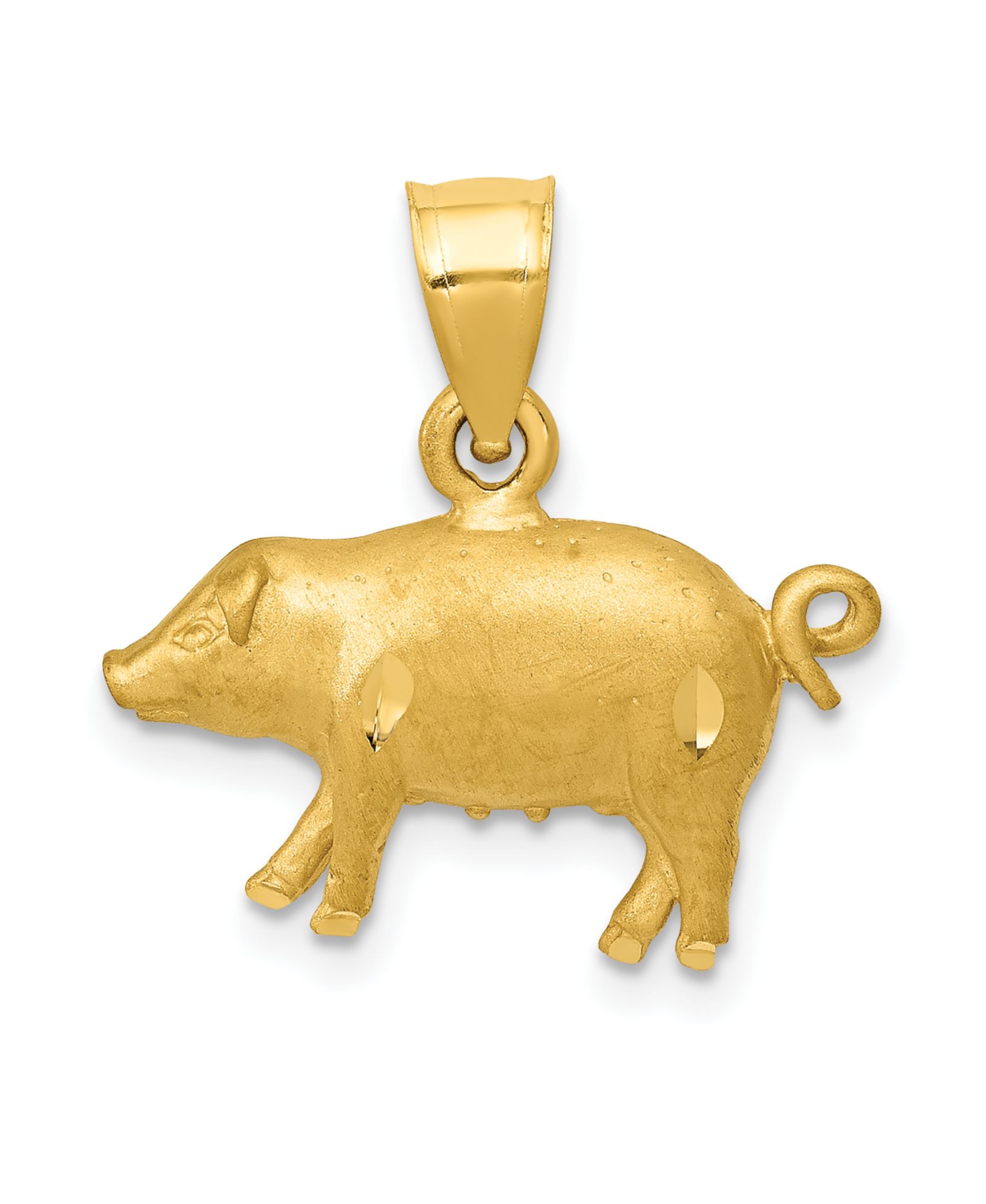 Подвеска свинья из золота 14k