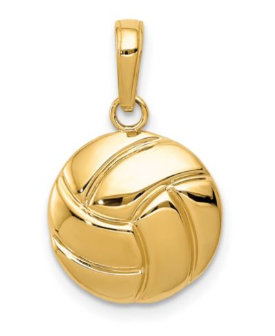 Подвеска в виде волейбольного мяча из желтого золота 14k
