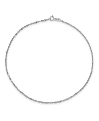 Браслет Singapore Chain в белом золоте 14k