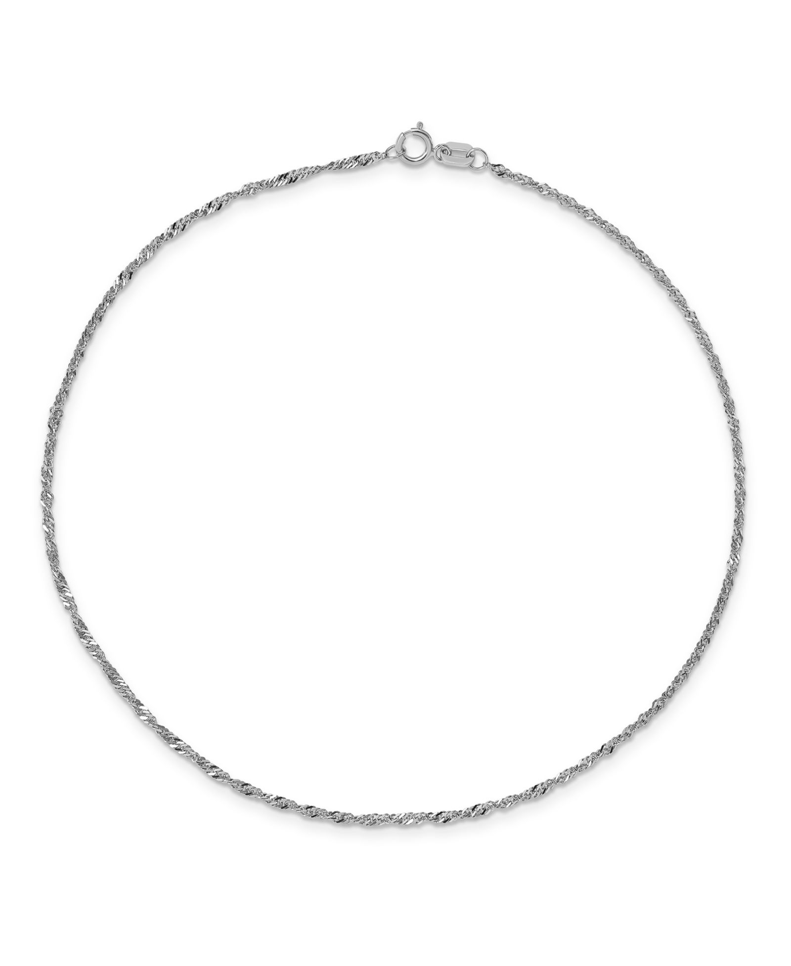 Singapore Chain Anklet in 14k White Gold