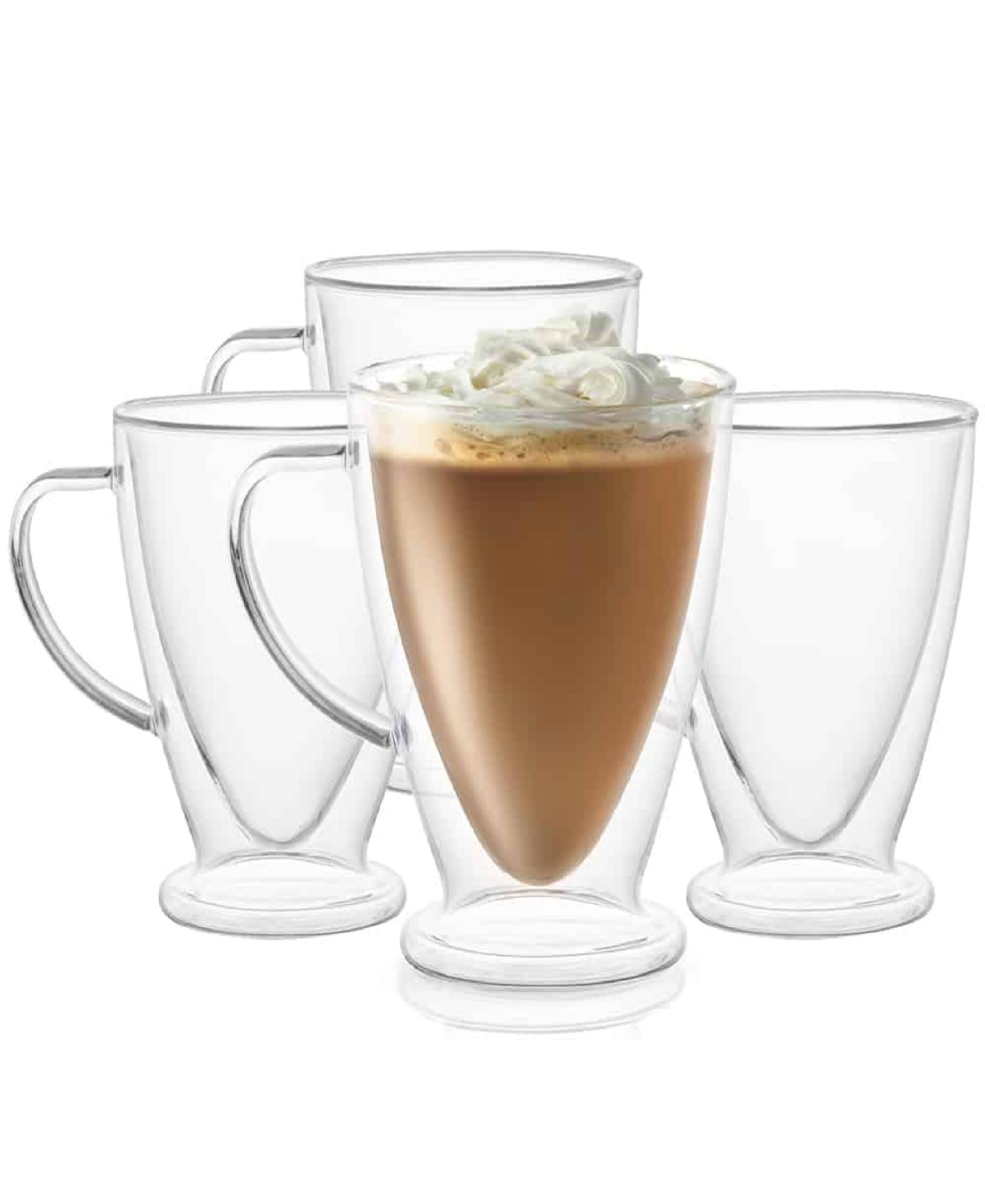 JoyJolt Declan Irish Coffee Double Wall Insulated Mugs, Set of 4