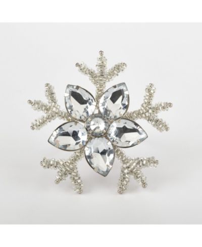Saro Lifestyle набор из 4 колец для салфеток Snowflake Design