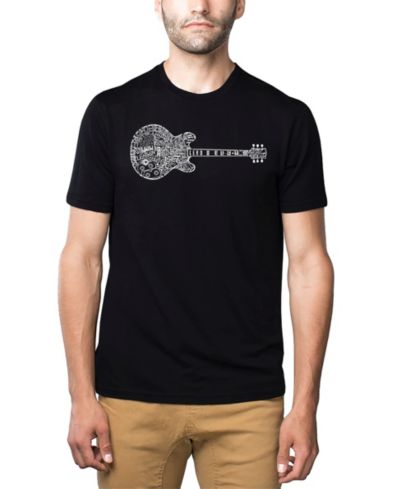 Футболка LA Pop Art Men's Cotton/Poly Blend Word Art Blues Legends Guitar