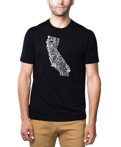 Мужская футболка LA Pop Art Cotton/Poly Blend Word Art - California State