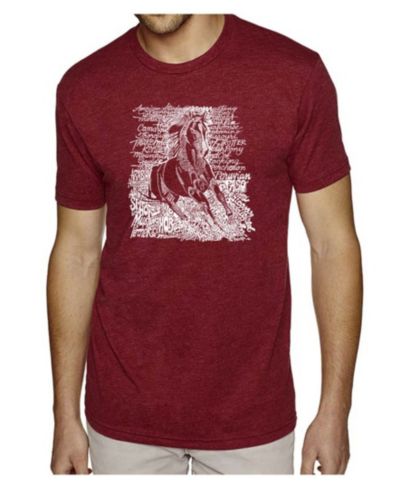 LA Pop Art Men's Cotton/Poly Blend Word Art T-Shirt - Horse Breeds