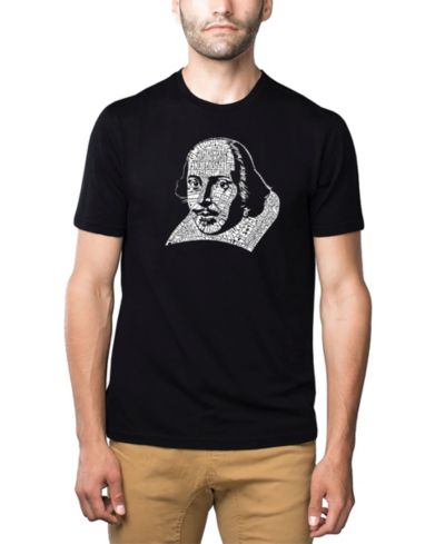 LA Pop Art Men's Cotton/Poly Blend Word Art T-Shirt - Shakespeare