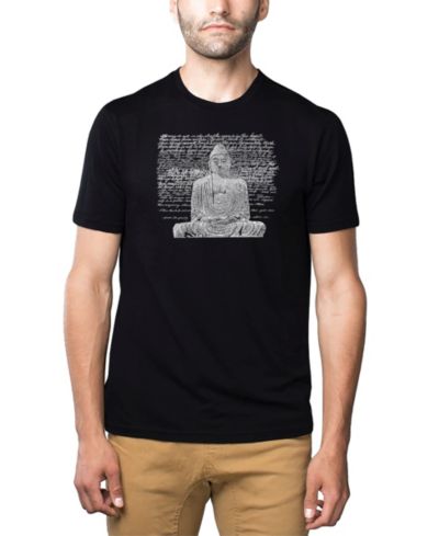 LA Pop Art Men's Cotton/Poly Blend Word Art T-Shirt - Zen Buddha
