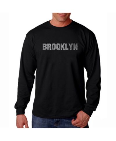 LA Pop Art Мужская футболка с длинным рукавом Brooklyn Neighborhoods