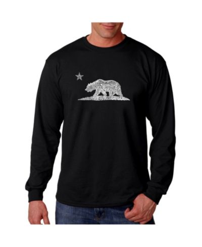 Мужская футболка с длинным рукавом LA Pop Art California Bear