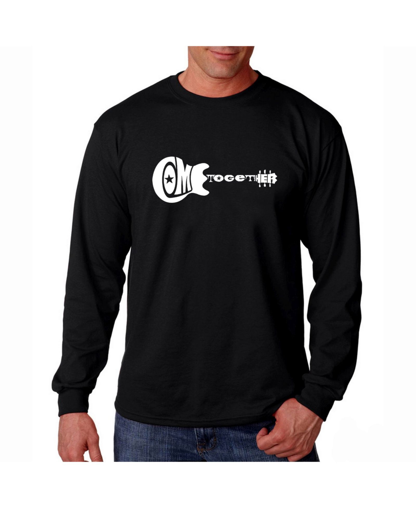 LA Pop Art Men's Word Art Long Sleeve T-Shirt- Come Together