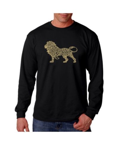 Мужская футболка LA Pop Art Word Art Long Sleeve Lion