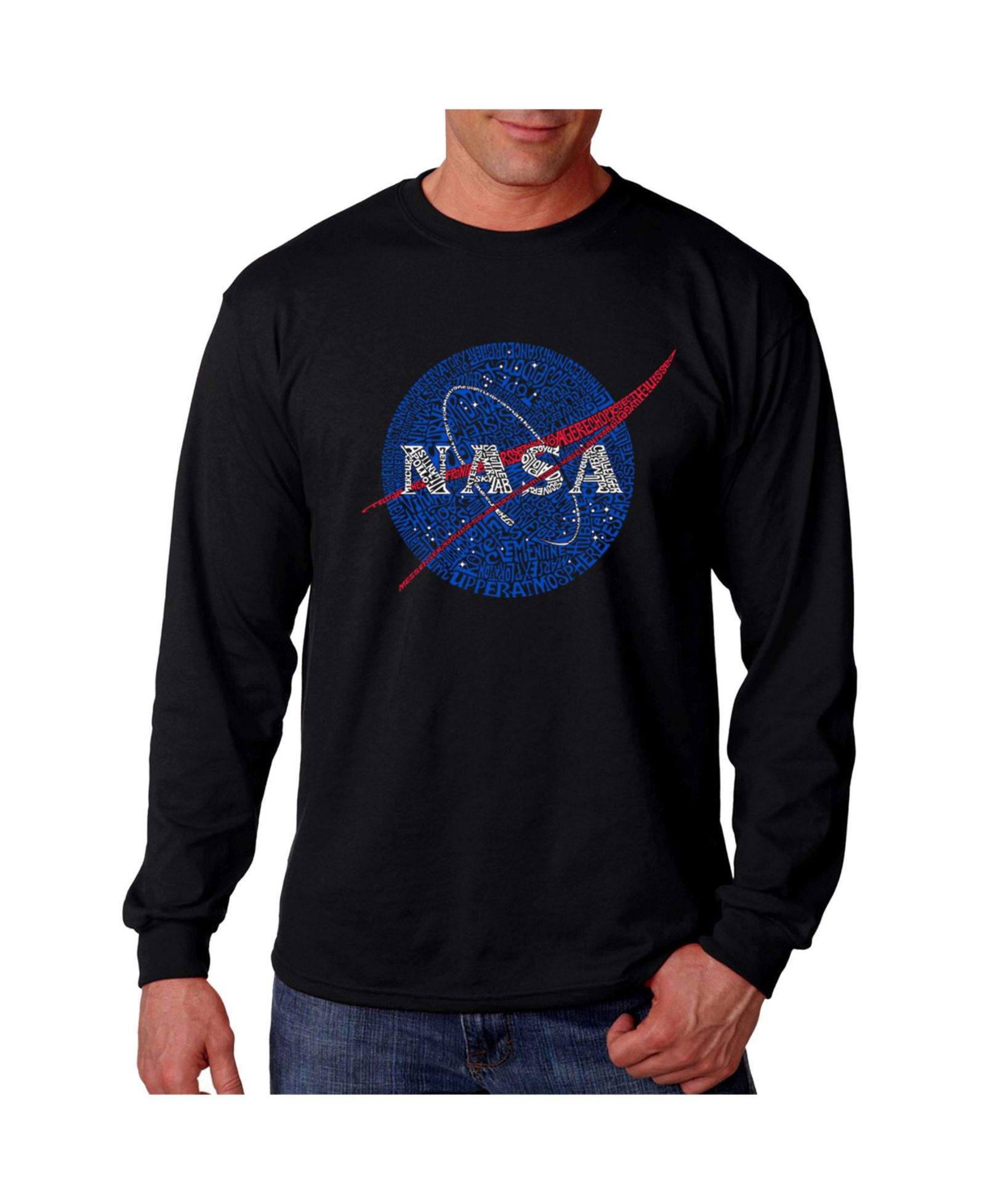 LA Pop Art Мужская футболка с длинным рукавом Word Art Nasa Meatball Logo