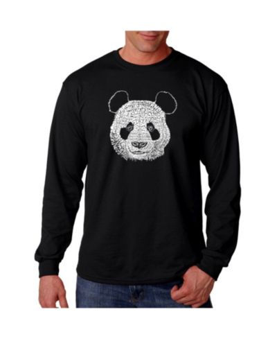 Мужская футболка LA Pop Art с принтом Panda Head, длинный рукав