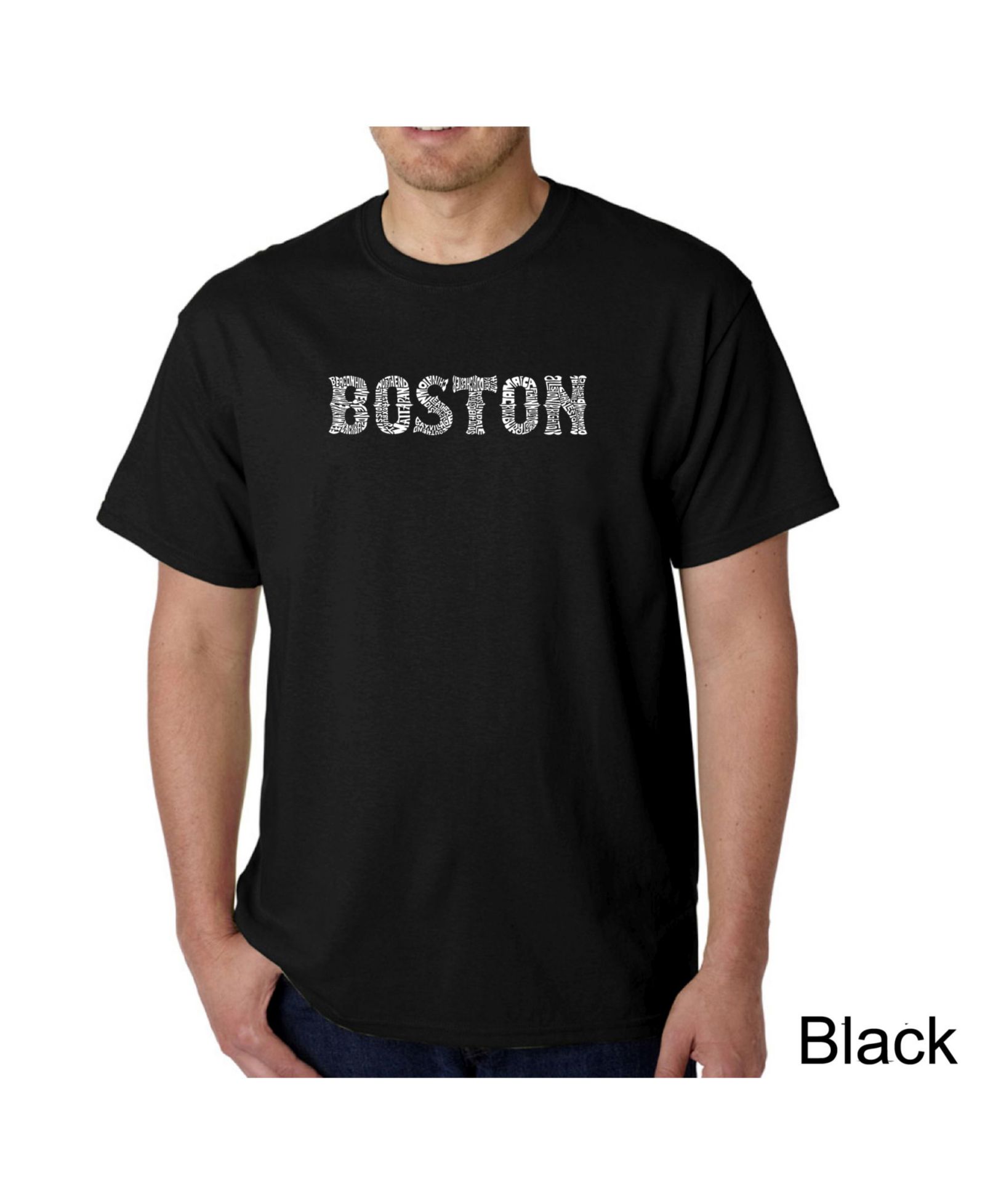 LA Pop Art Men's Word Art T-Shirt - Boston Neighborhoods