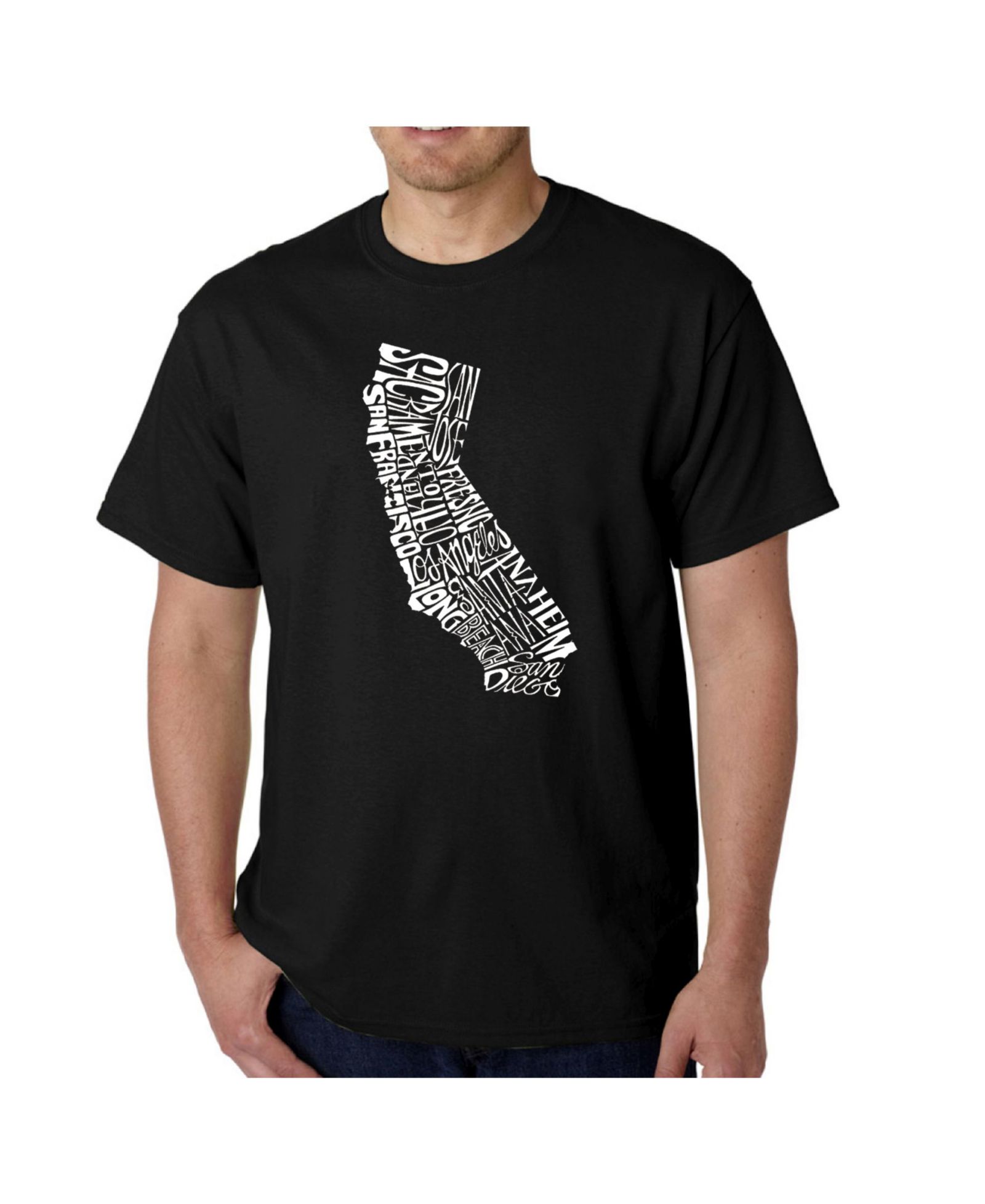 LA Pop Art Men's Word Art T-Shirt - California State
