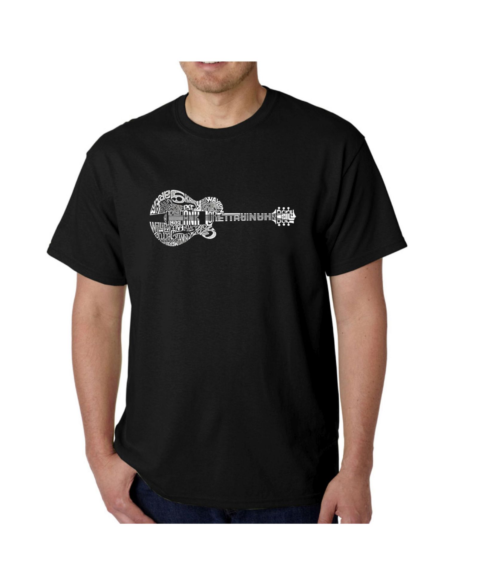 LA Pop Art Men's Word Art T-Shirt - Country Guitar