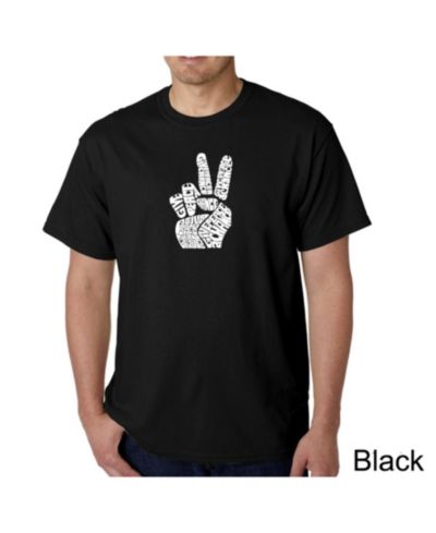 Мужская футболка LA Pop Art Word Art - Peace Fingers