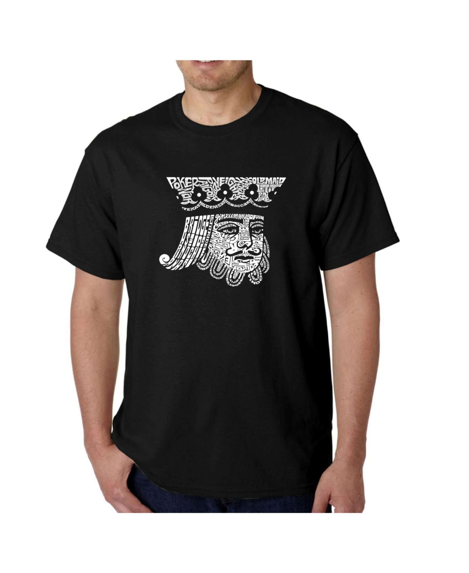 LA Pop Art Men's Word Art T-Shirt - King of Spades