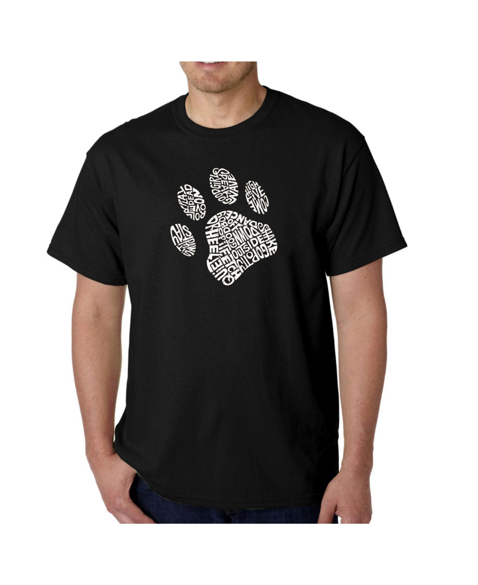 LA Pop Art Men's Word Art T-Shirt - Dog Paw