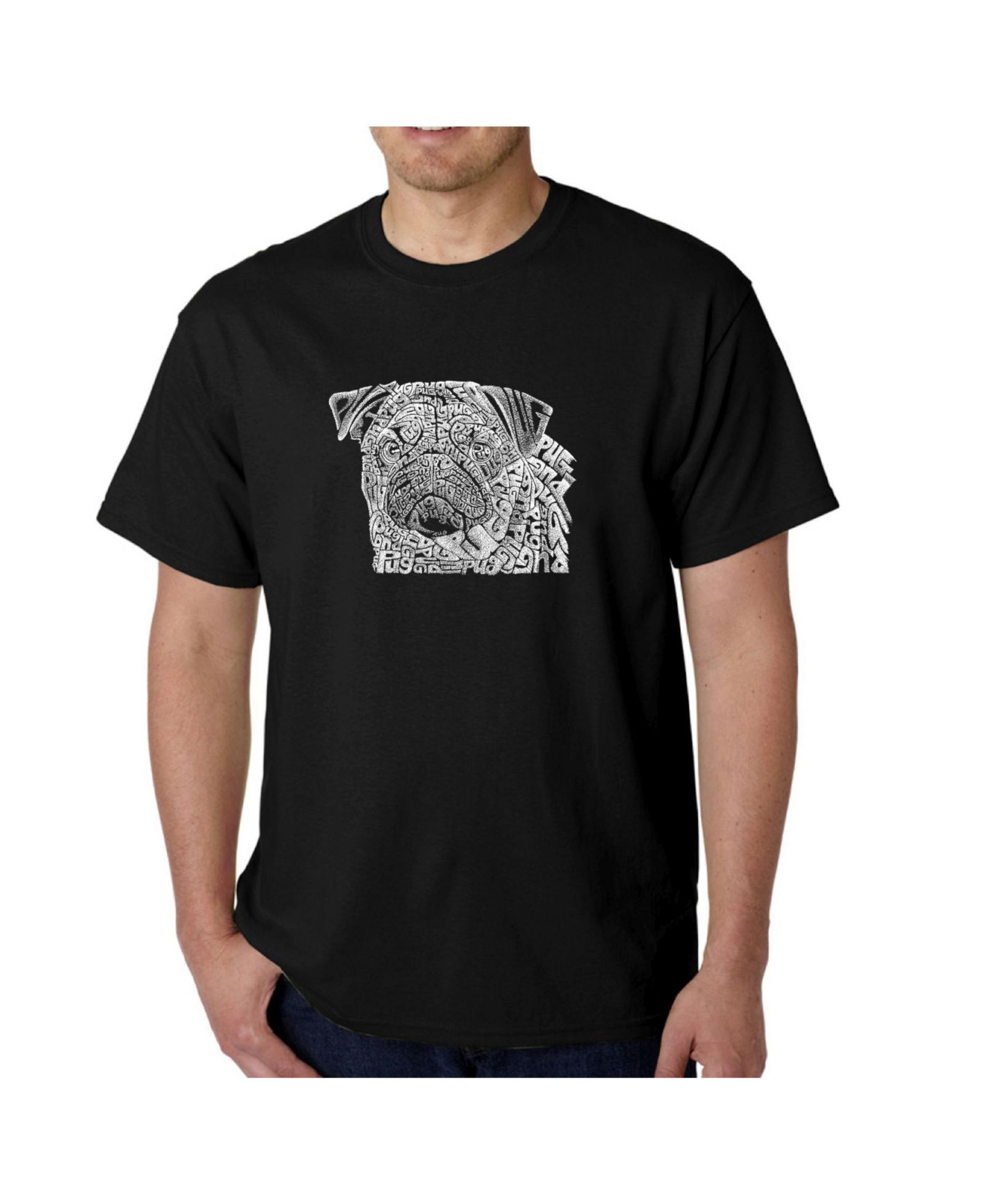 LA Pop Art Men's Word Art T-Shirt - Pug Face