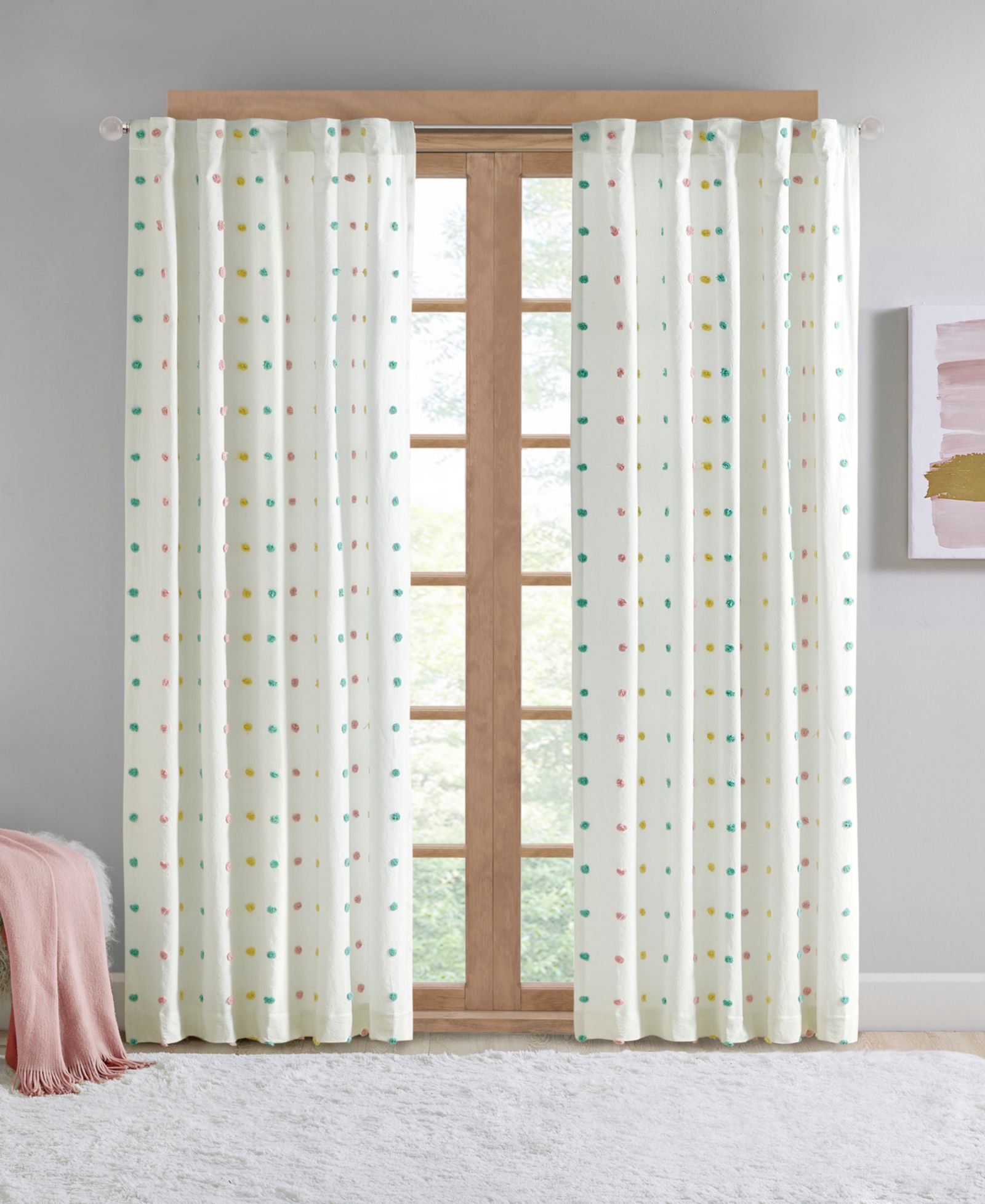 Intelligent Design Stella Dot Metallic Embroidered Lined Window Panel, 50" x  84"