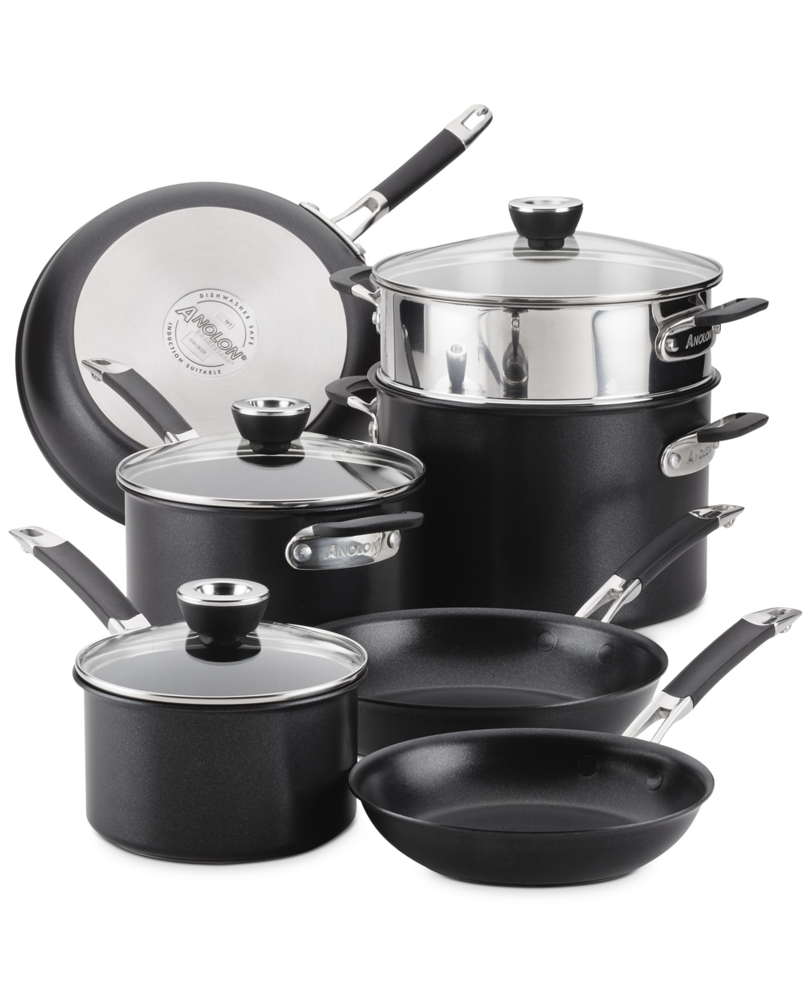 Набор посуды Anolon SmartStack Hard-Anodized Nesting 10 Piece